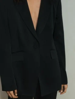 Blazer in satin - NERO