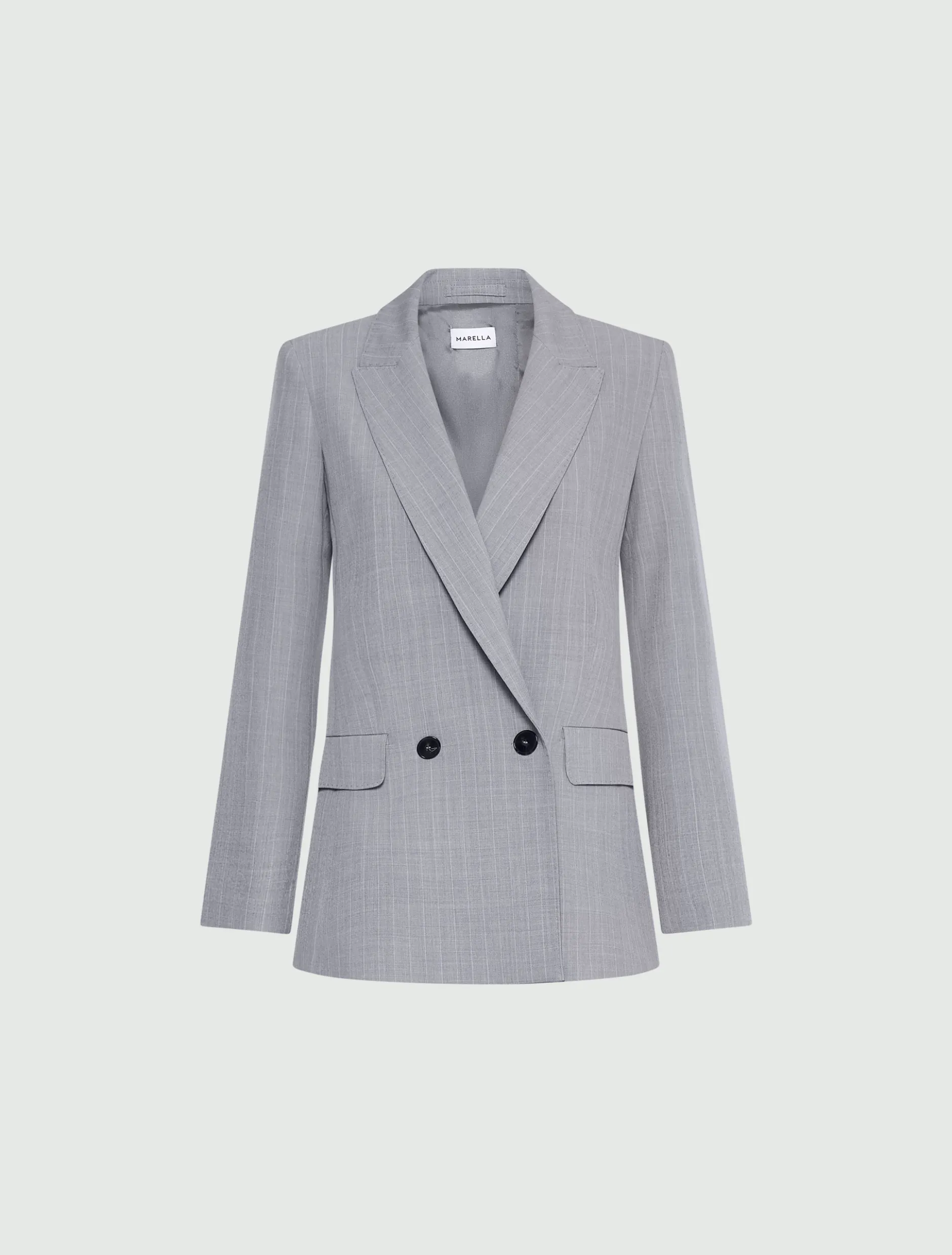 Blazer in tela stretch effetto malfilé - GRIGIO CHIARO MELANGE