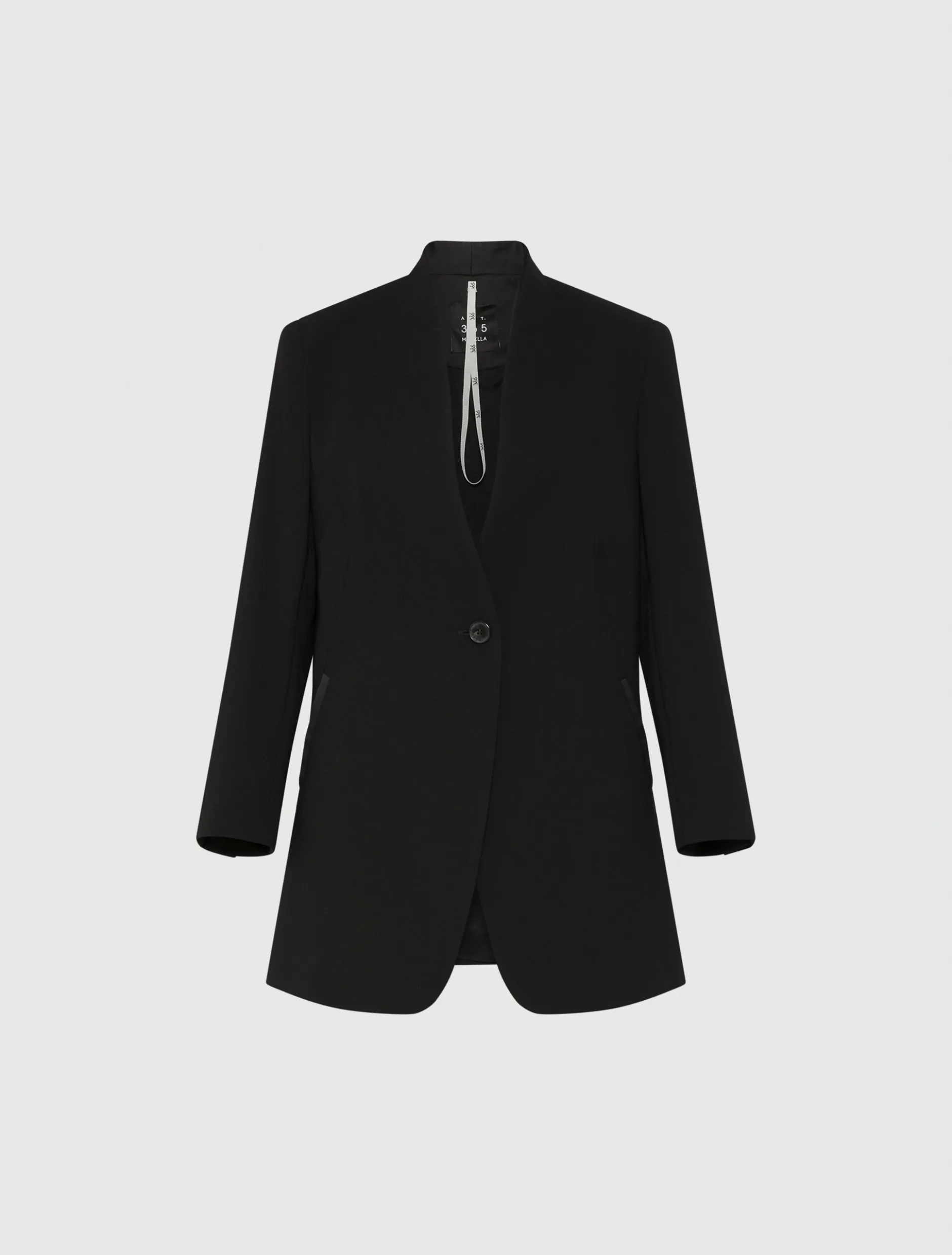 Blazer lungo in envers satin - NERO