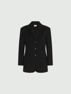 Blazer monopetto in jersey stretch - NERO