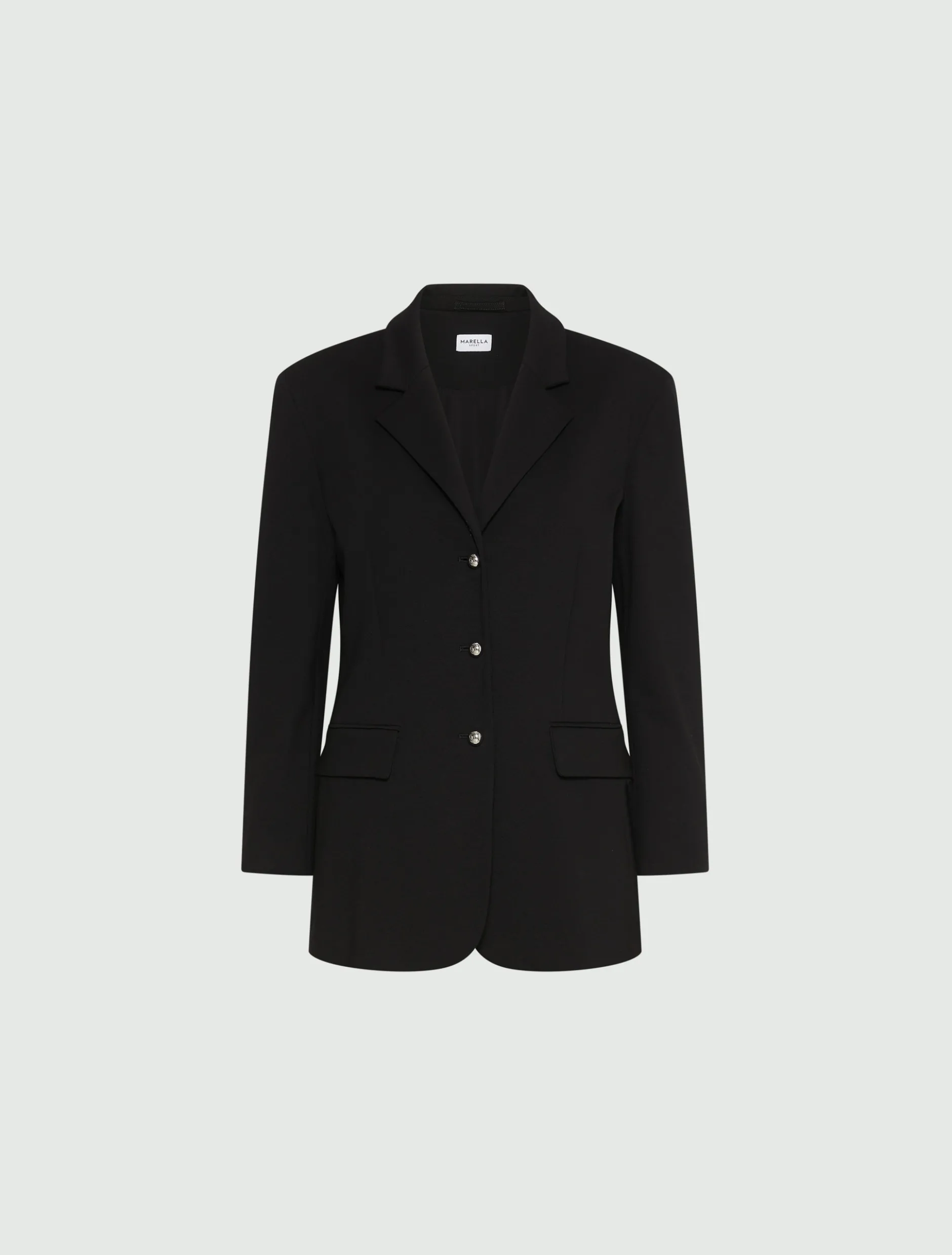 Blazer monopetto in jersey stretch - NERO