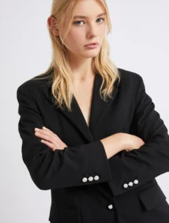 Blazer monopetto in jersey stretch - NERO