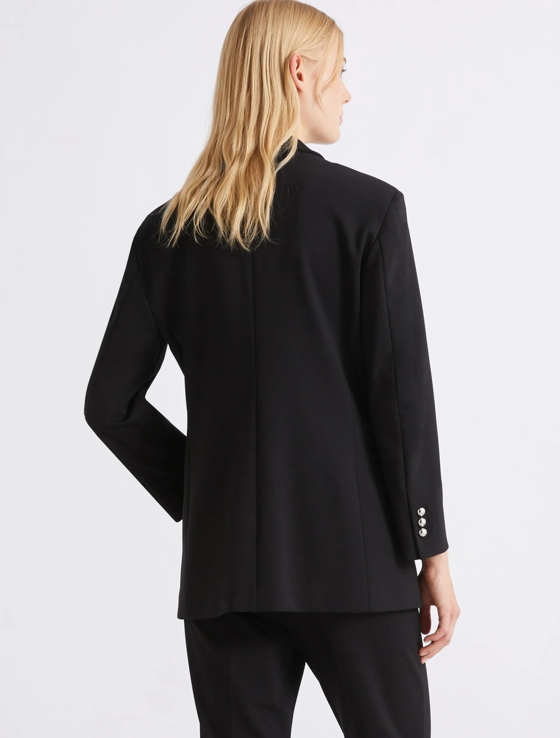 Blazer monopetto in jersey stretch - NERO