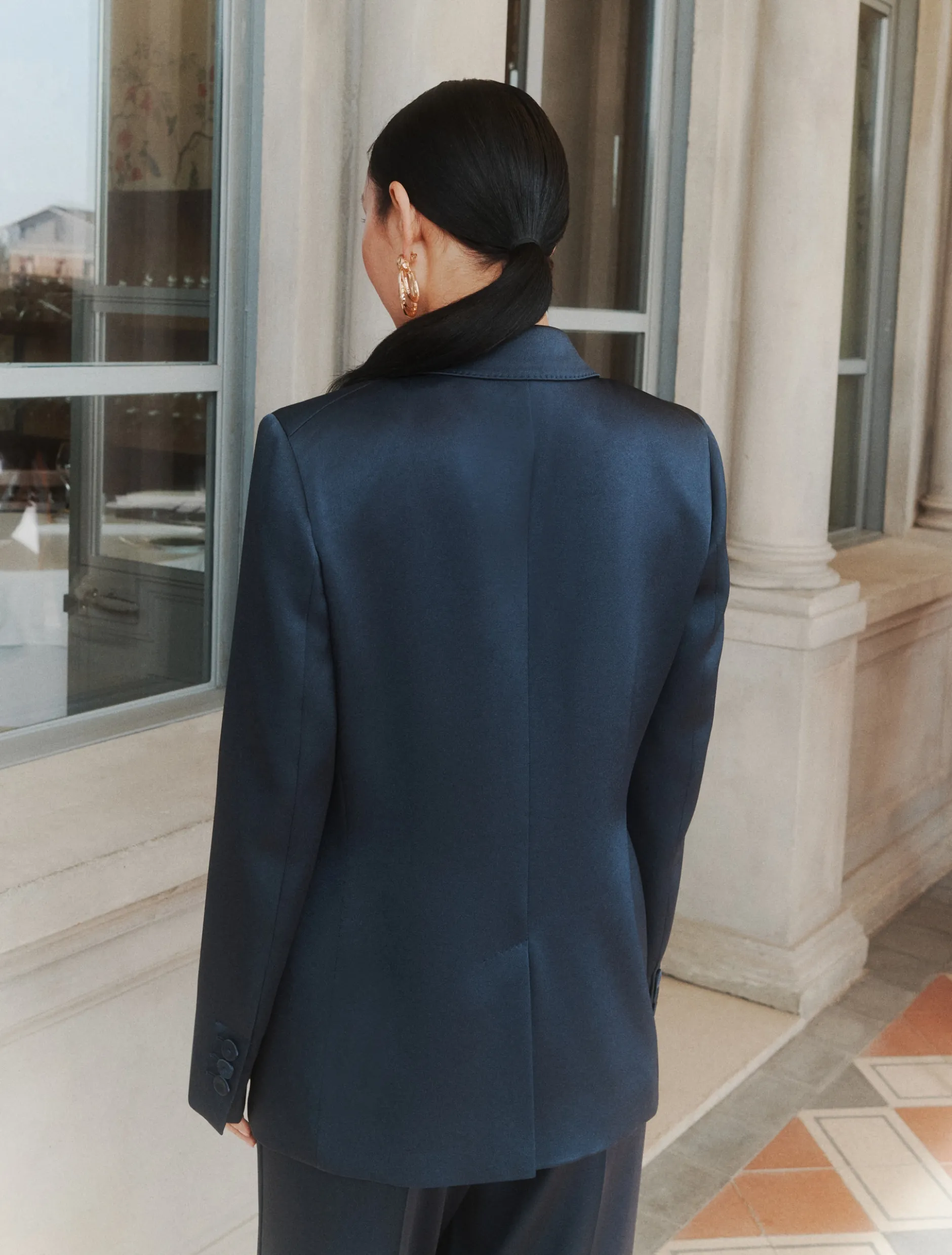 Blazer monopetto in satin - AVIAZIONE