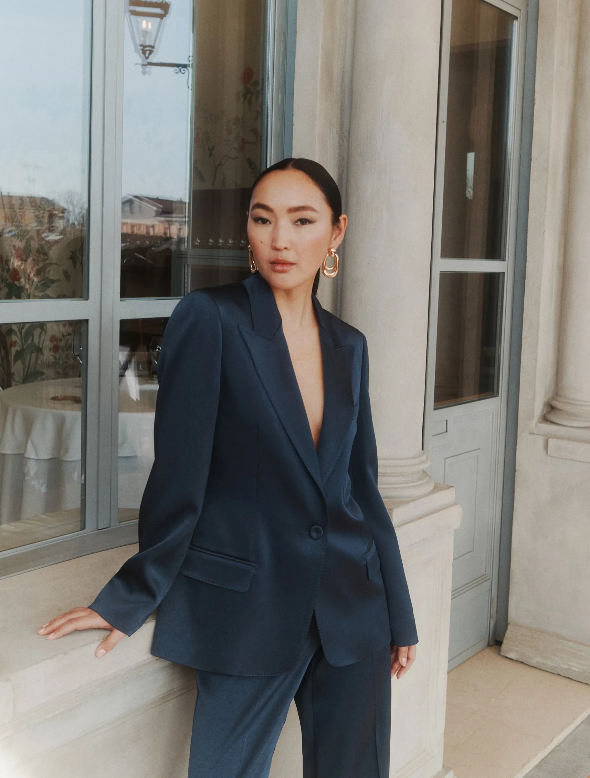 Blazer monopetto in satin - AVIAZIONE