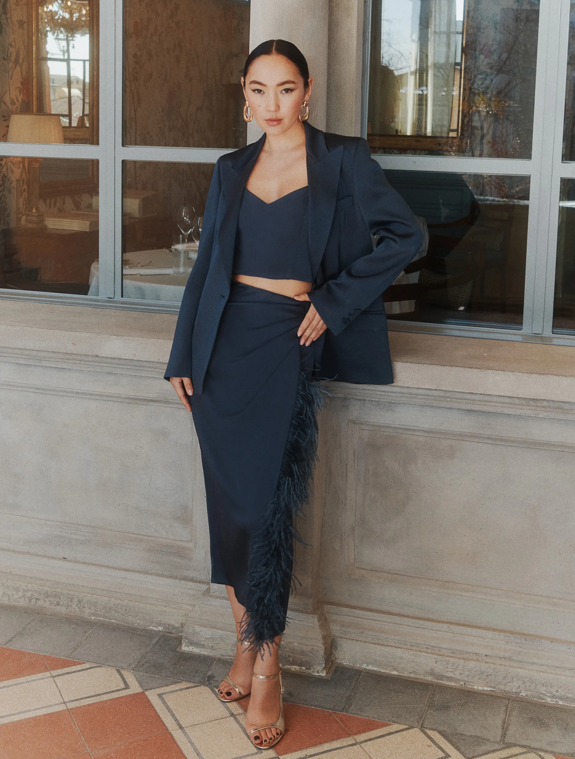 Blazer monopetto in satin - AVIAZIONE