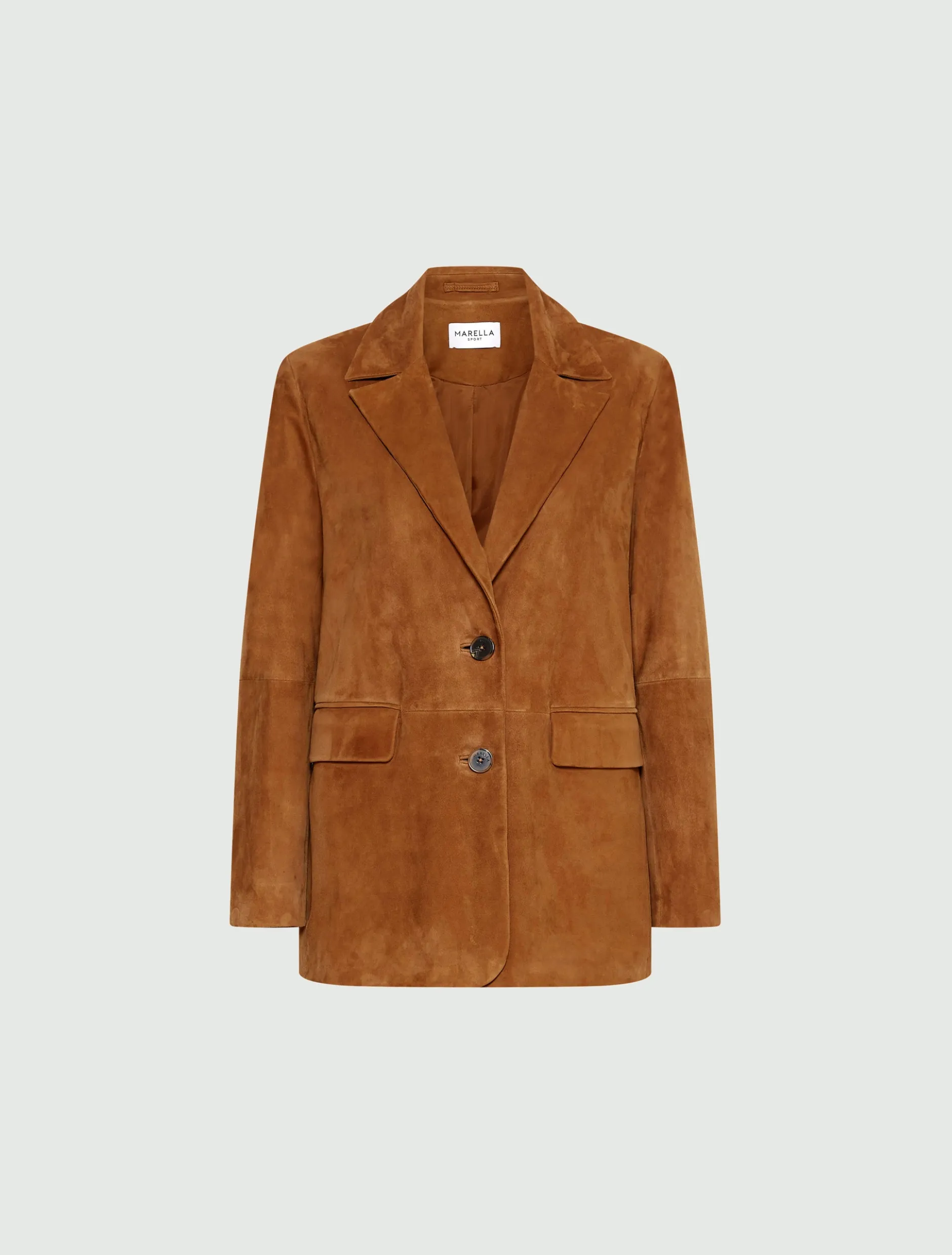 Blazer semiaderente in camoscio - CAMMELLO
