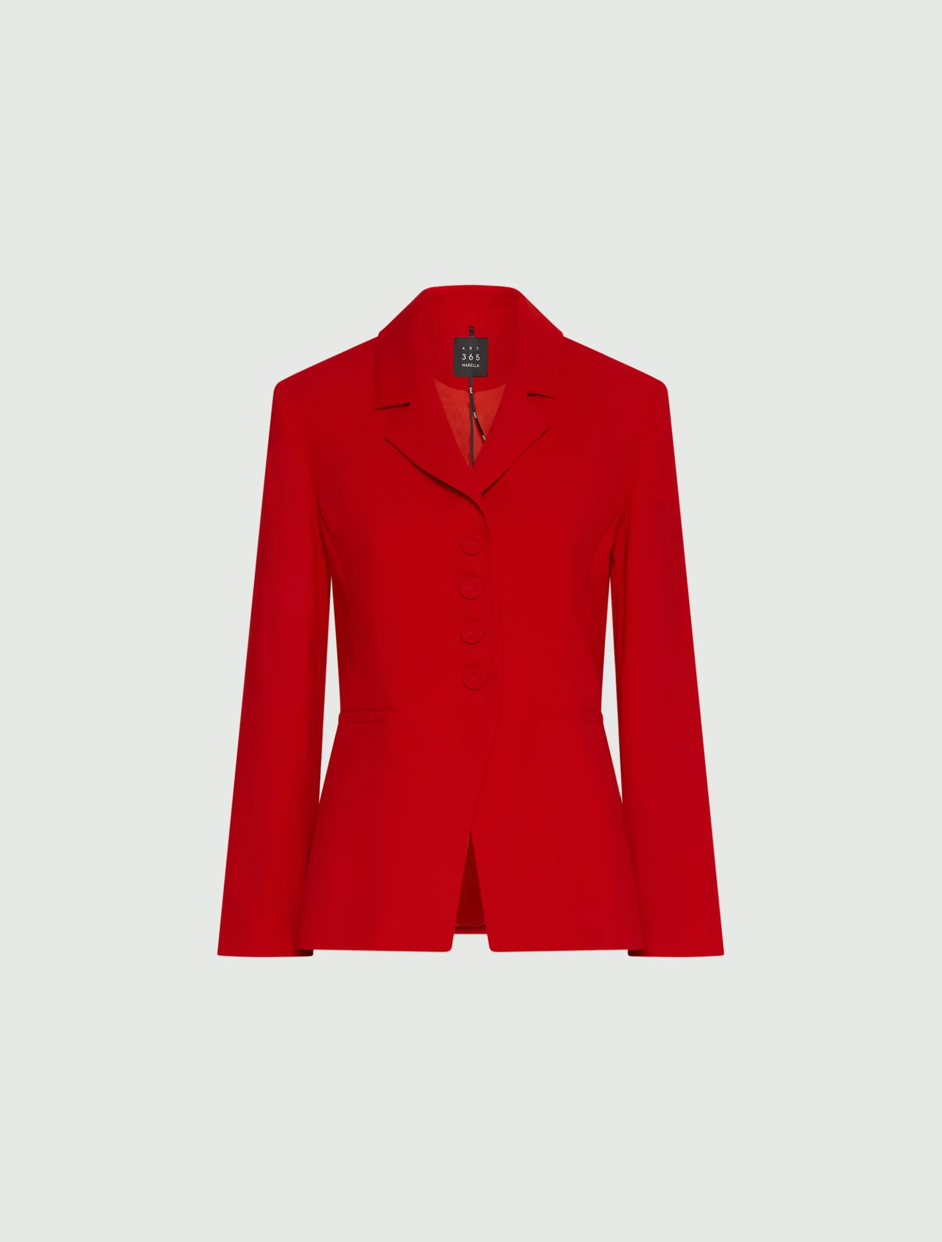 Blazer semi aderente in envers satin - ROSSO