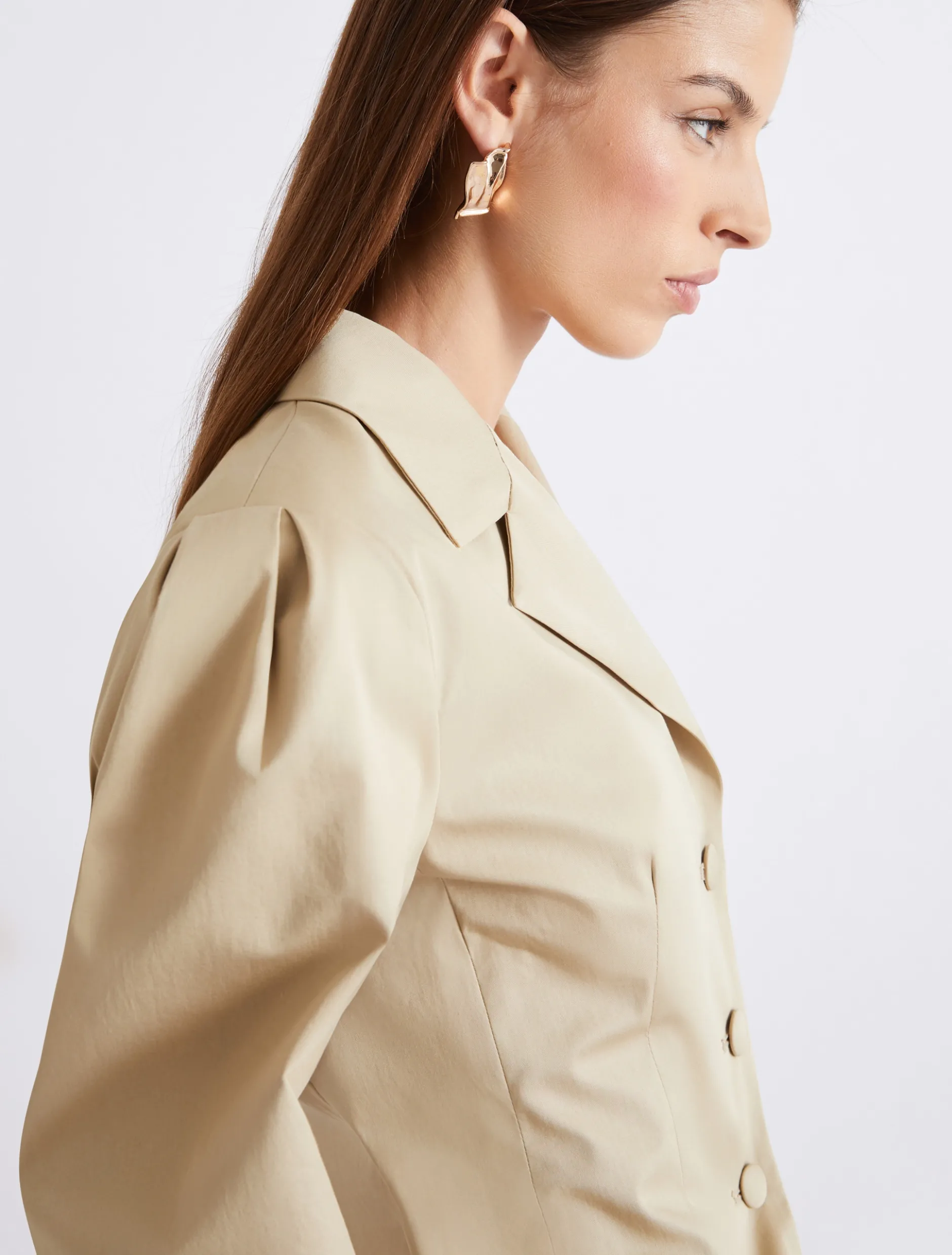 Blazer strutturato in gabardina - SABBIA