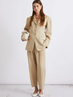 Blazer strutturato in gabardina - SABBIA