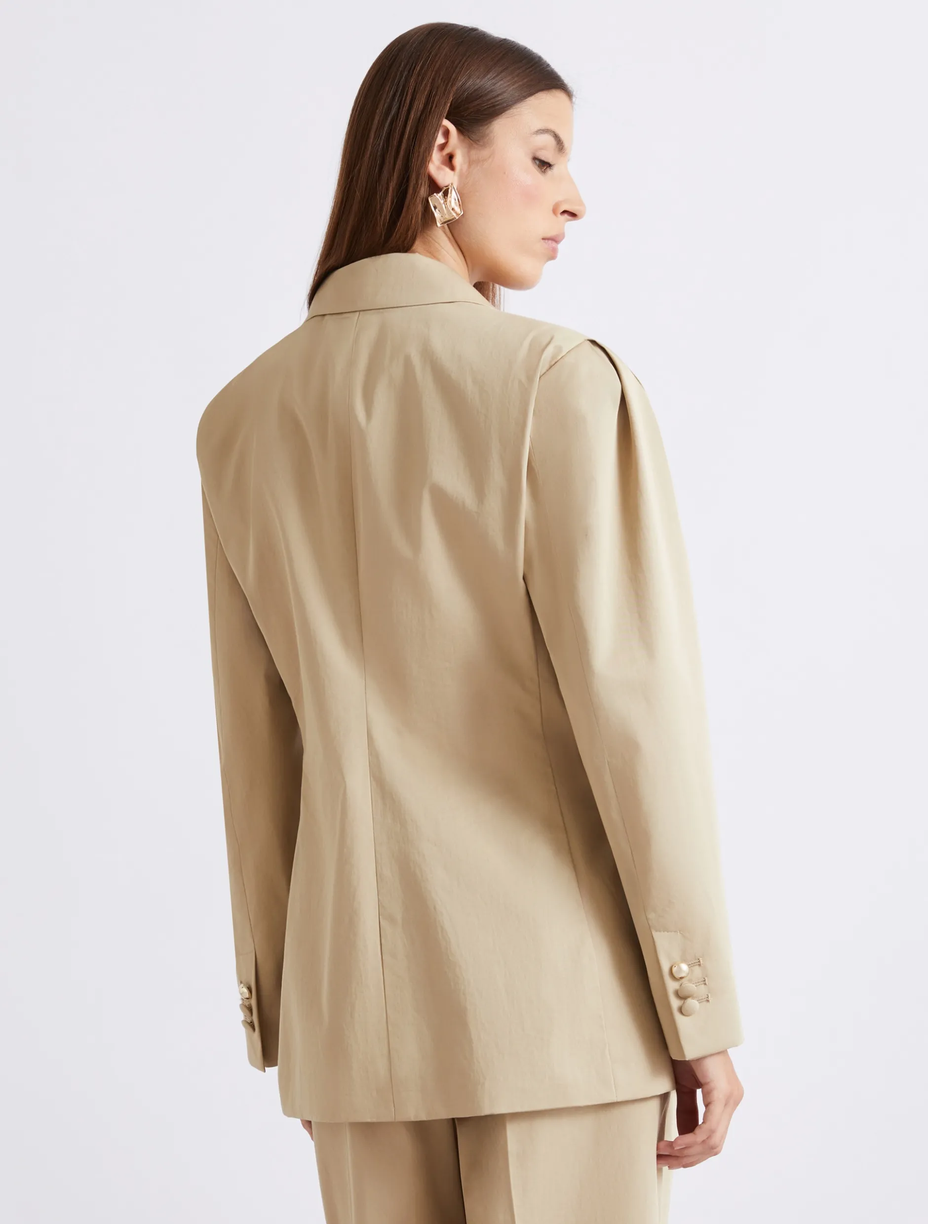 Blazer strutturato in gabardina - SABBIA