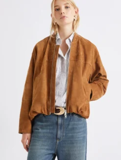Blouson in camoscio - CAMMELLO