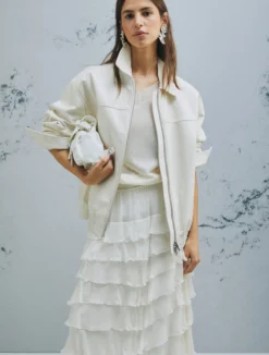 Blouson in nappa - BIANCO LANA