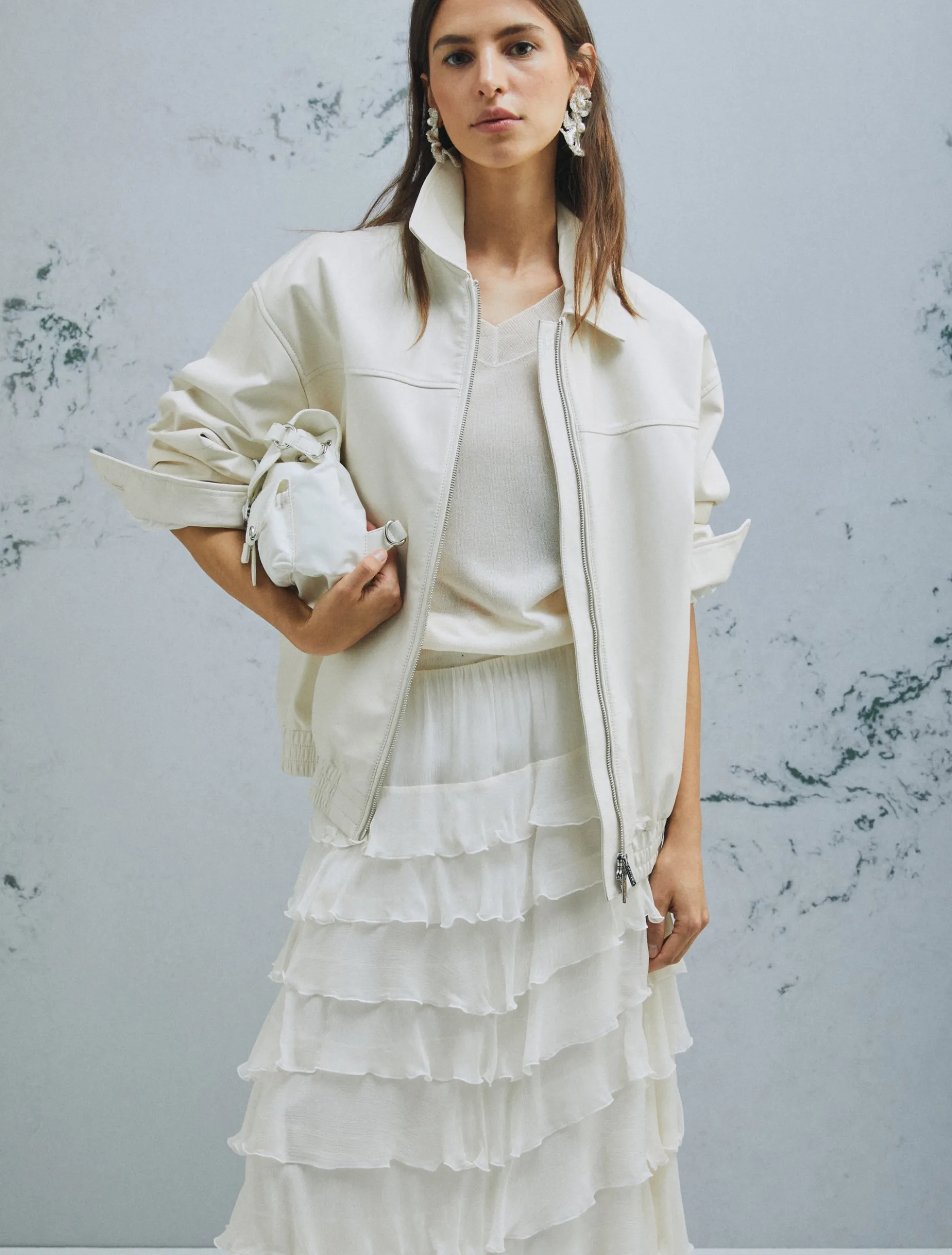 Blouson in nappa - BIANCO LANA