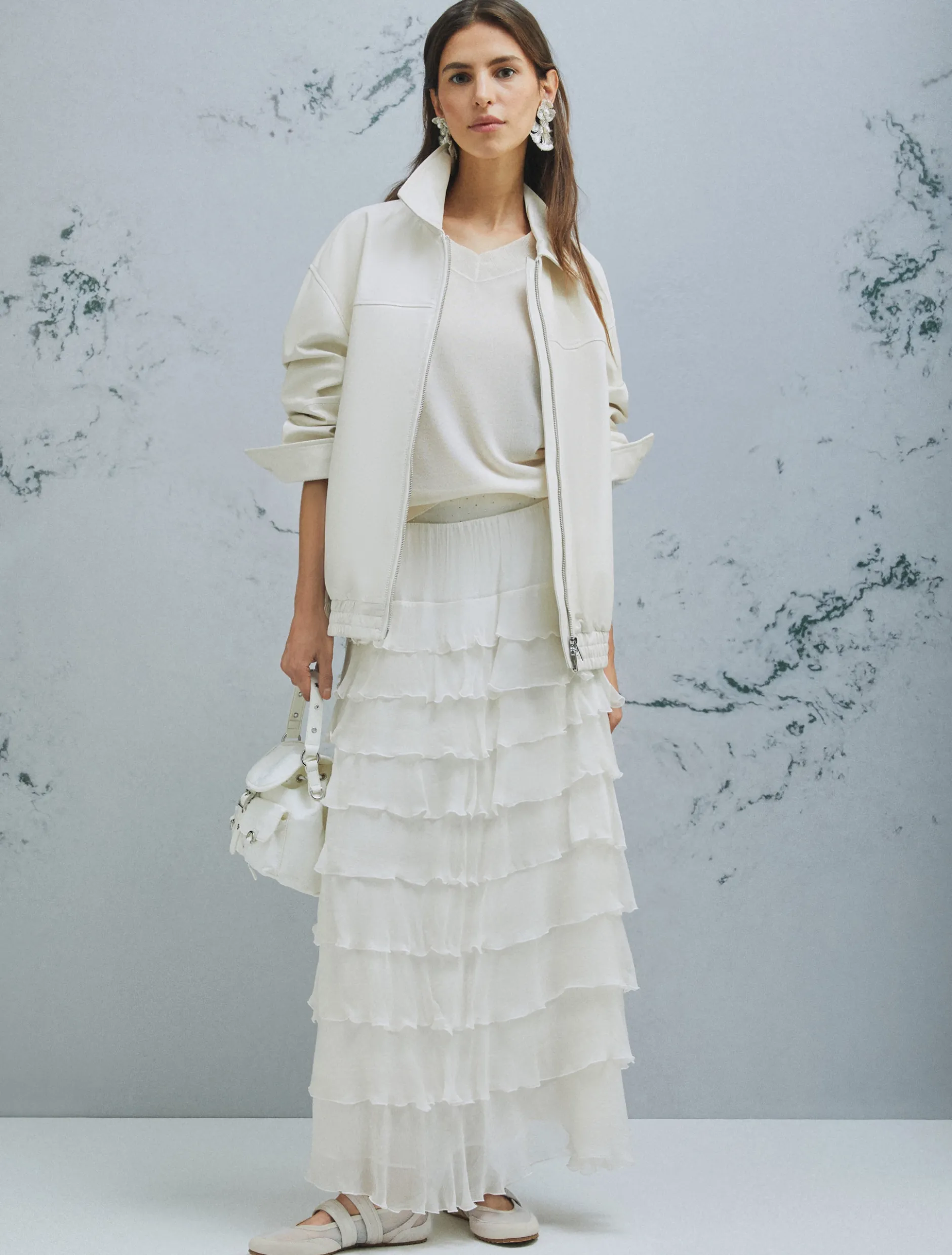 Blouson in nappa - BIANCO LANA