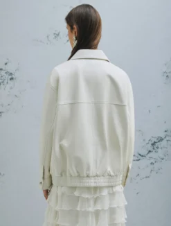 Blouson in nappa - BIANCO LANA