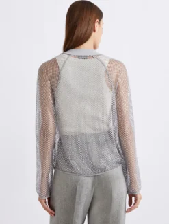 Blouson in rete strass - GRIGIO