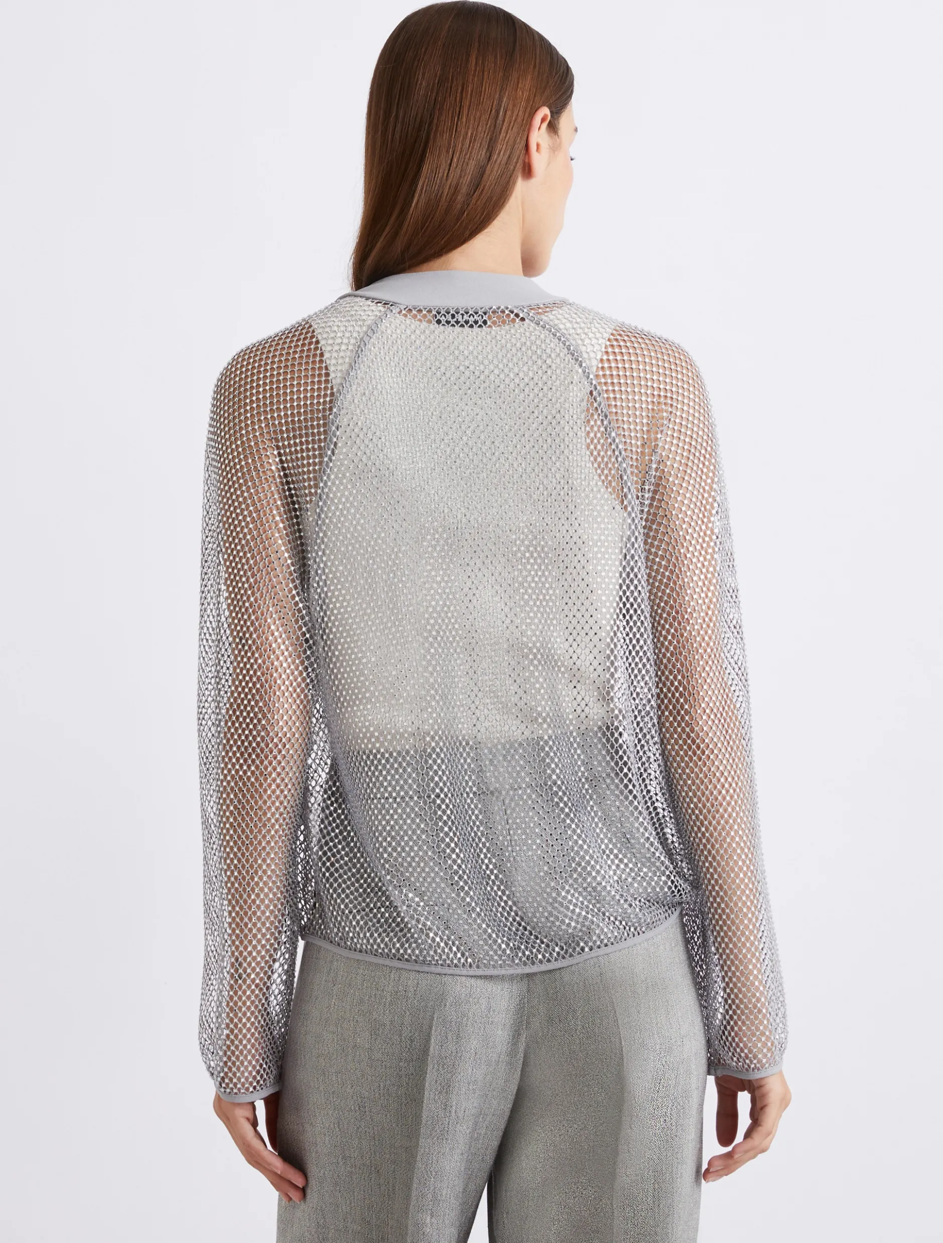 Blouson in rete strass - GRIGIO