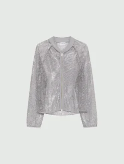 Blouson in rete strass - GRIGIO