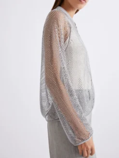 Blouson in rete strass - GRIGIO