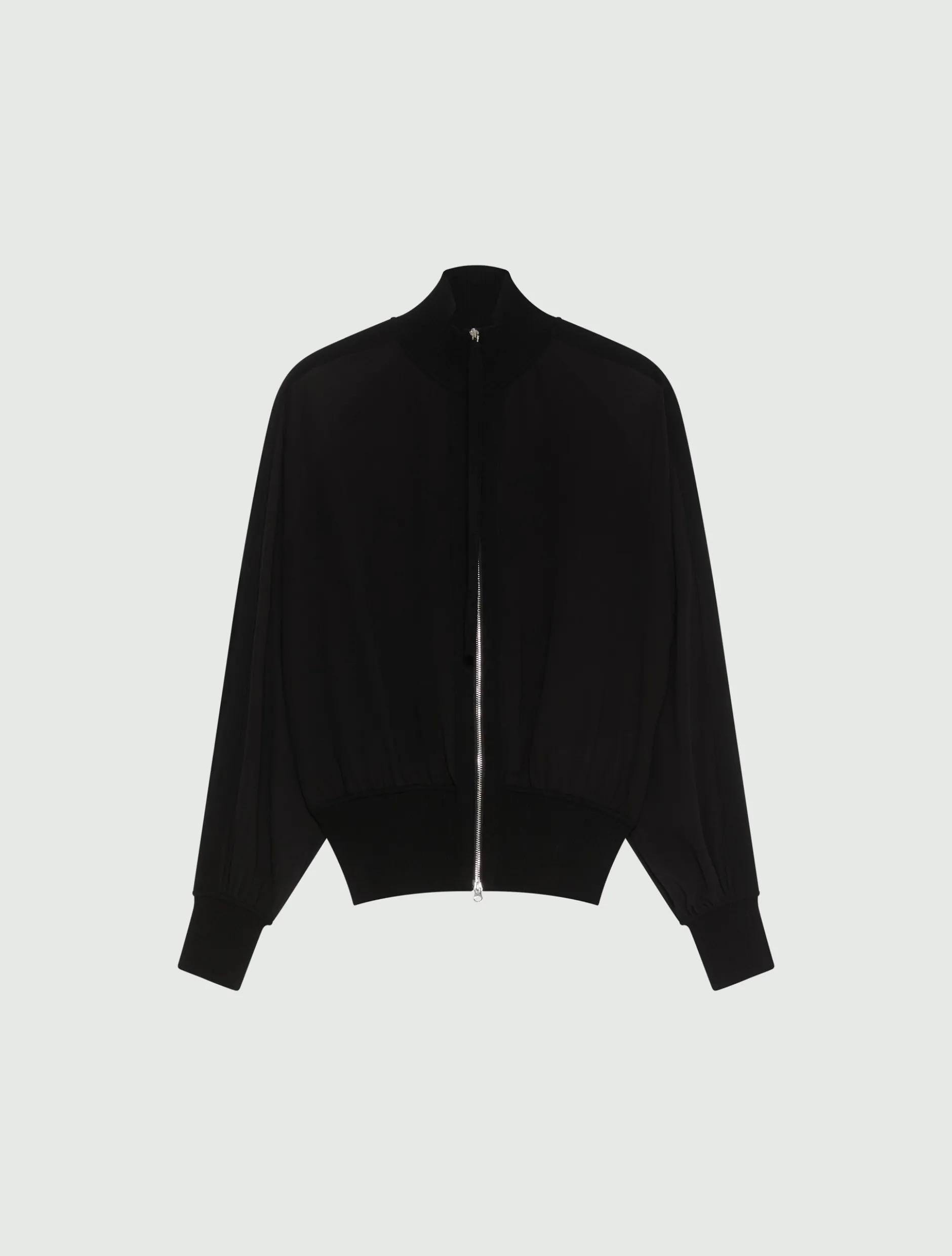 Blouson sportivo in georgette - NERO