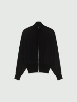 Blouson sportivo in georgette - NERO