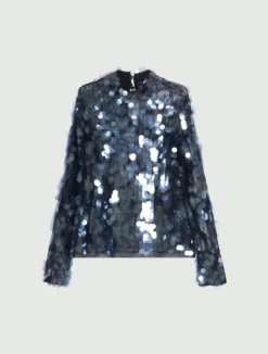 Blusa con paillette - BLU