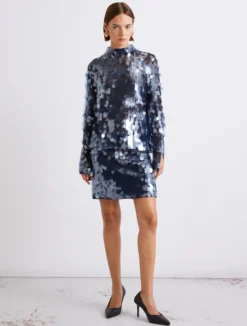 Blusa con paillette - BLU