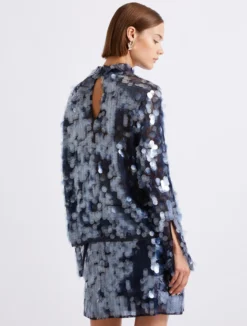 Blusa con paillette - BLU