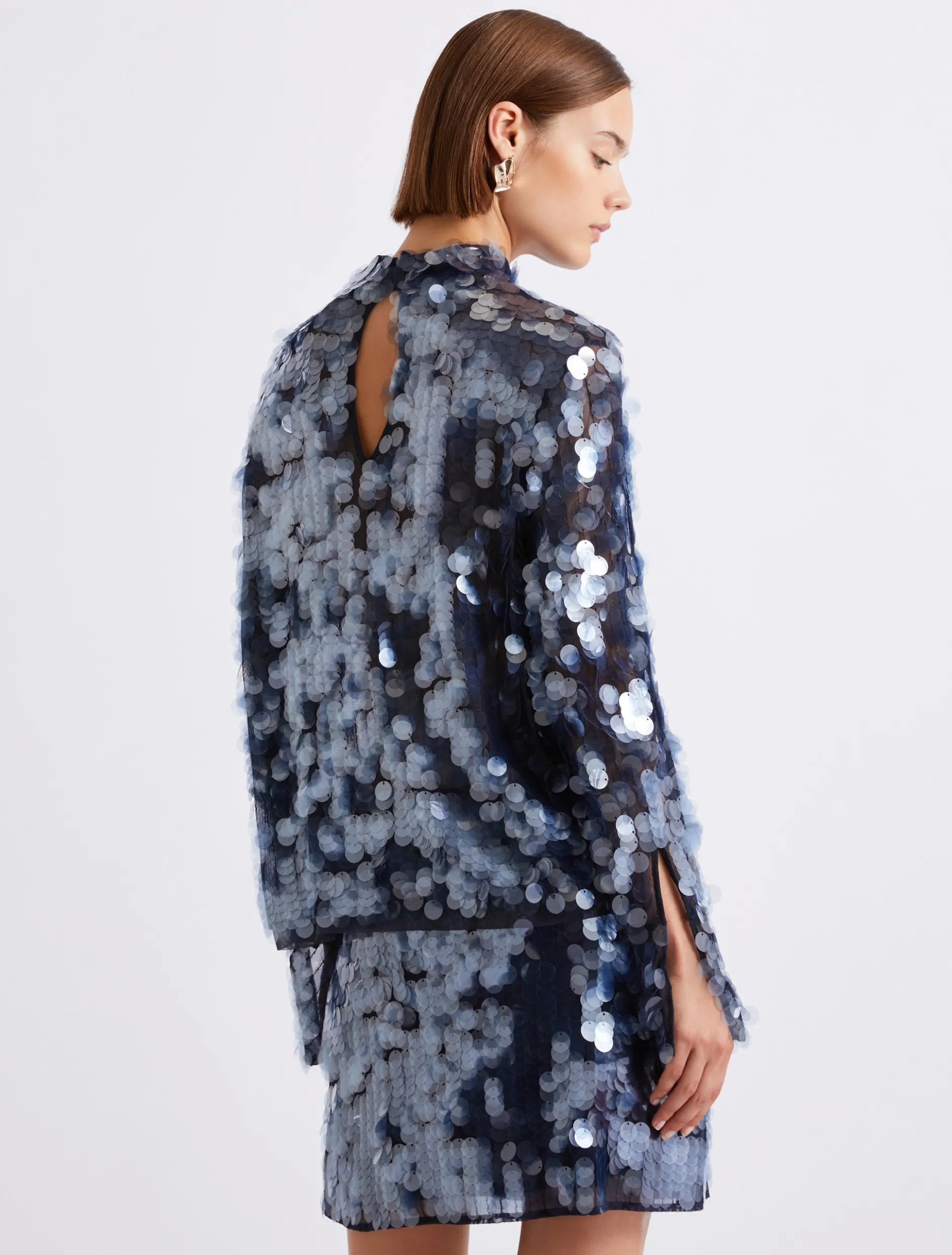 Blusa con paillette - BLU