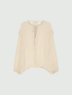 Blusa con volant - SABBIA