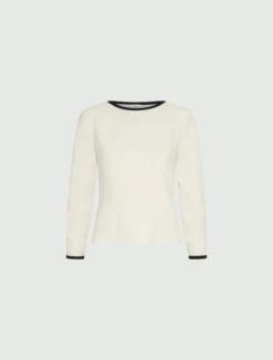 Blusa in envers satin - BIANCO LANA