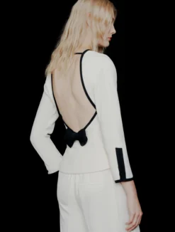 Blusa in envers satin - BIANCO LANA