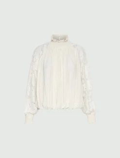 Blusa in georgette - BIANCO LANA