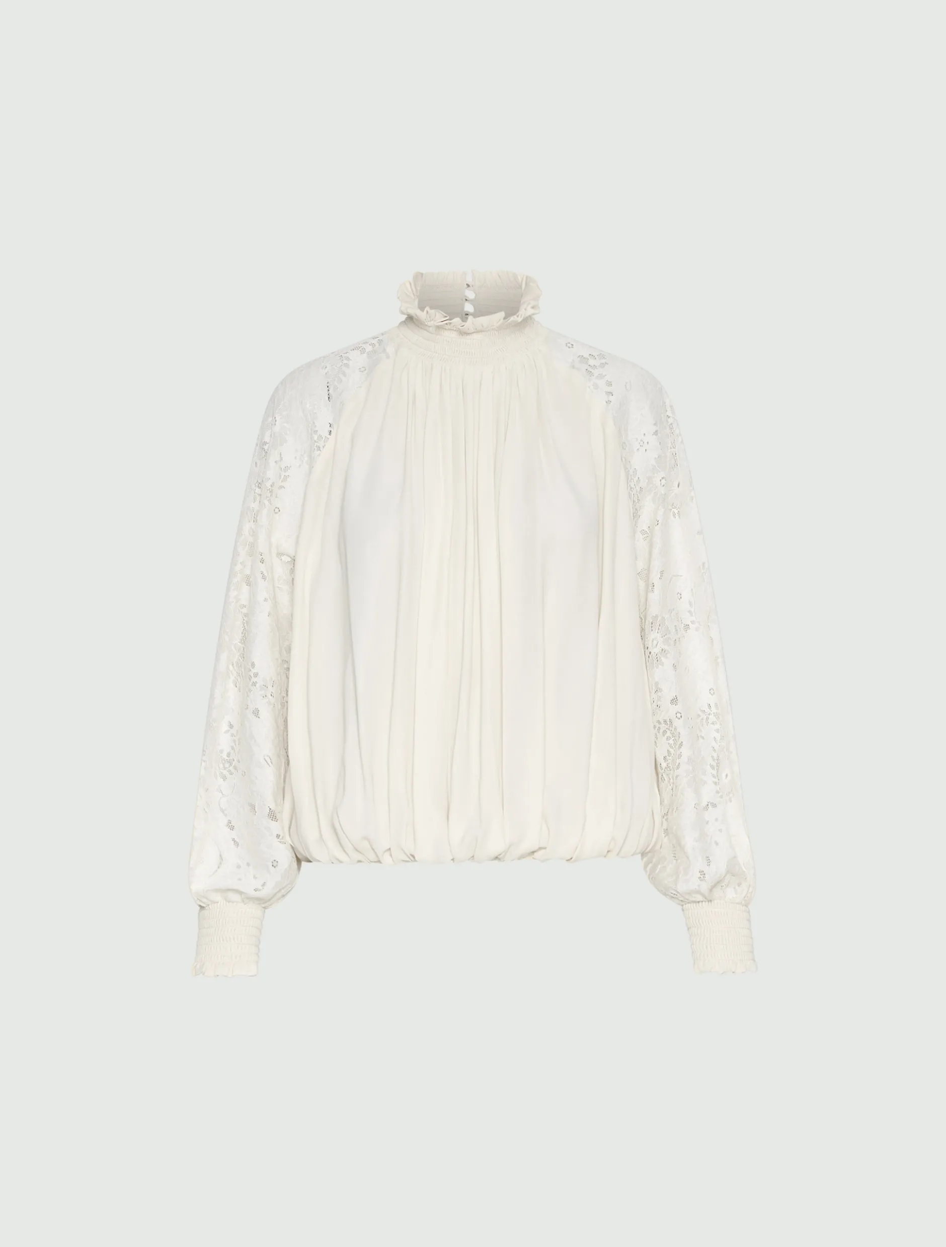 Blusa in georgette - BIANCO LANA