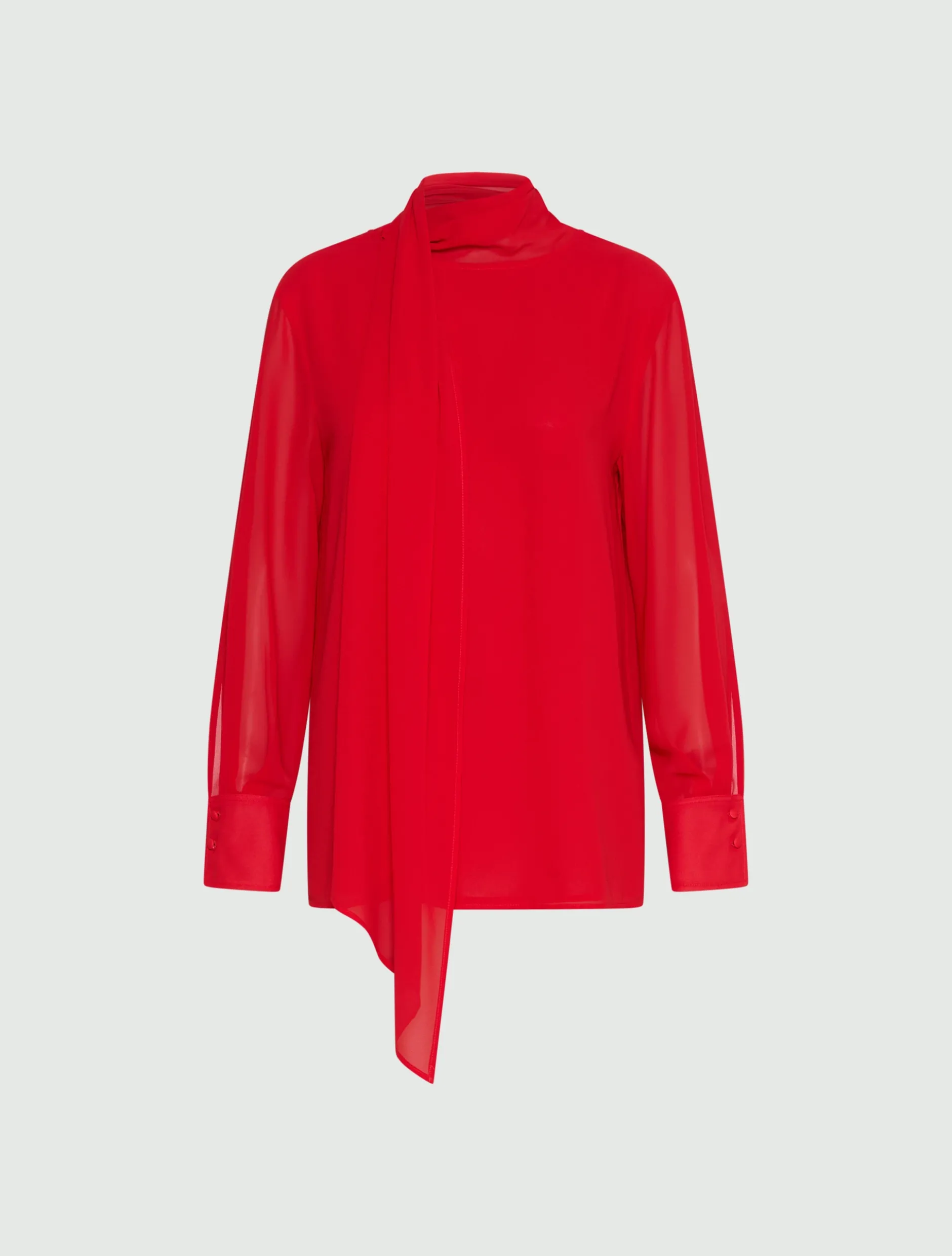 Blusa in georgette crêpe - ROSSO