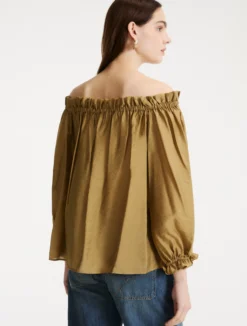 Blusa in georgette stampata - KAKI