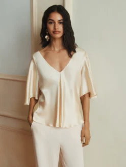 Blusa in raso di seta - CIPRIA