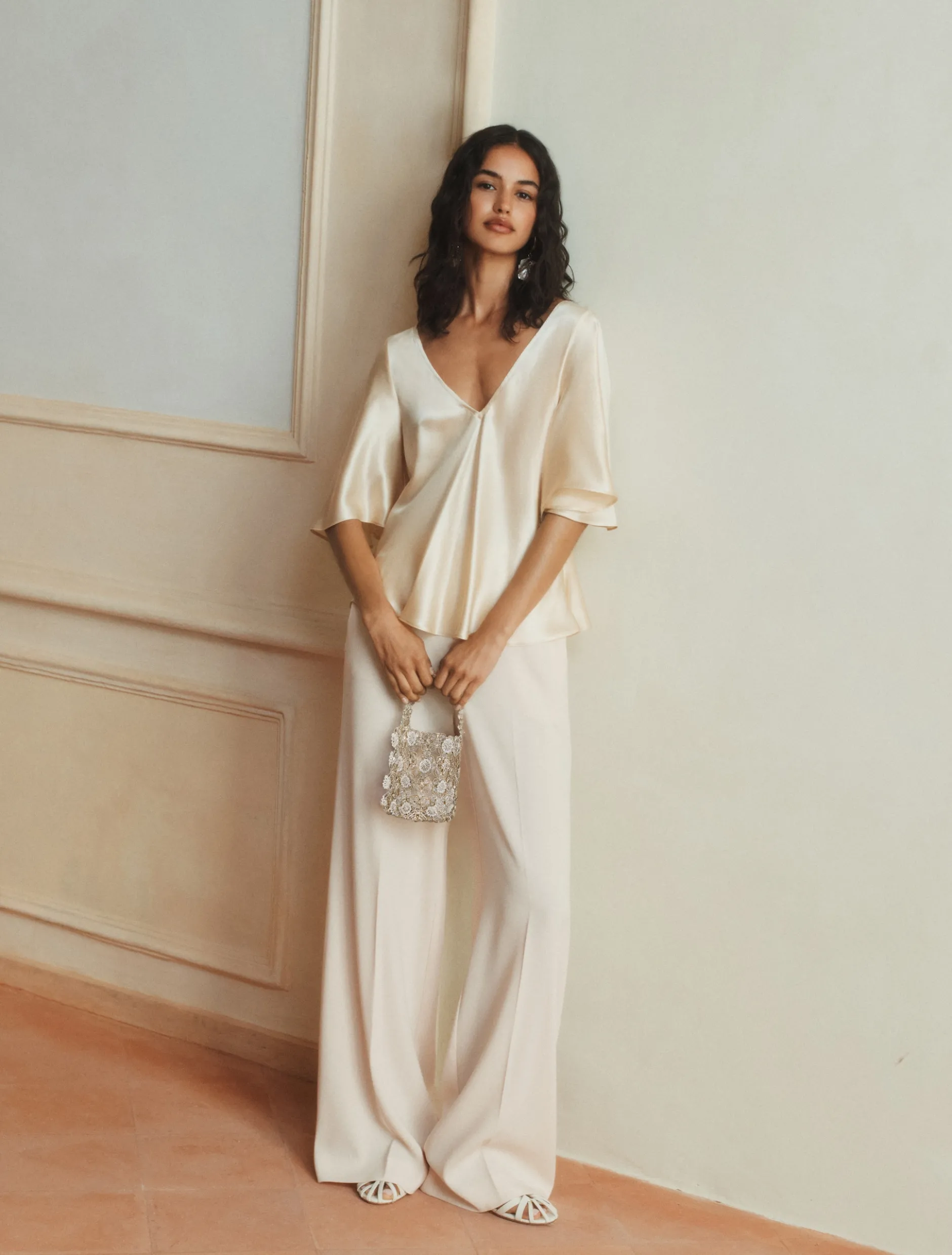 Blusa in raso di seta - CIPRIA