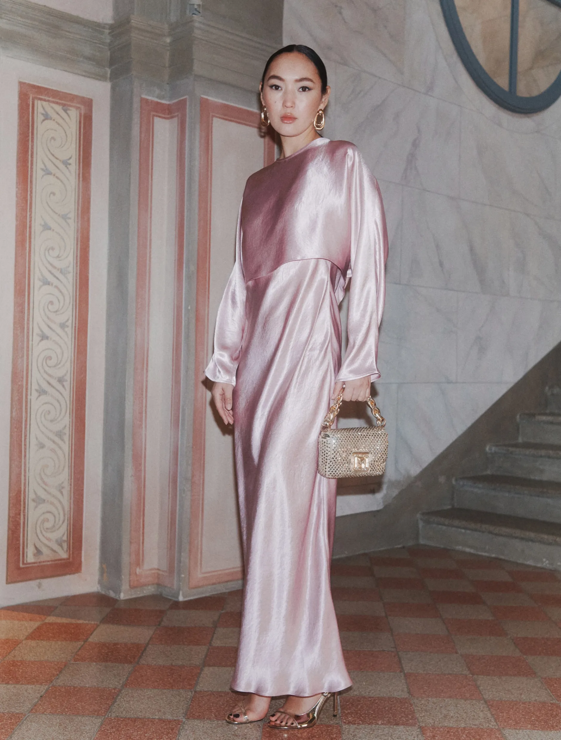 Blusa in raso leggero - ROSA