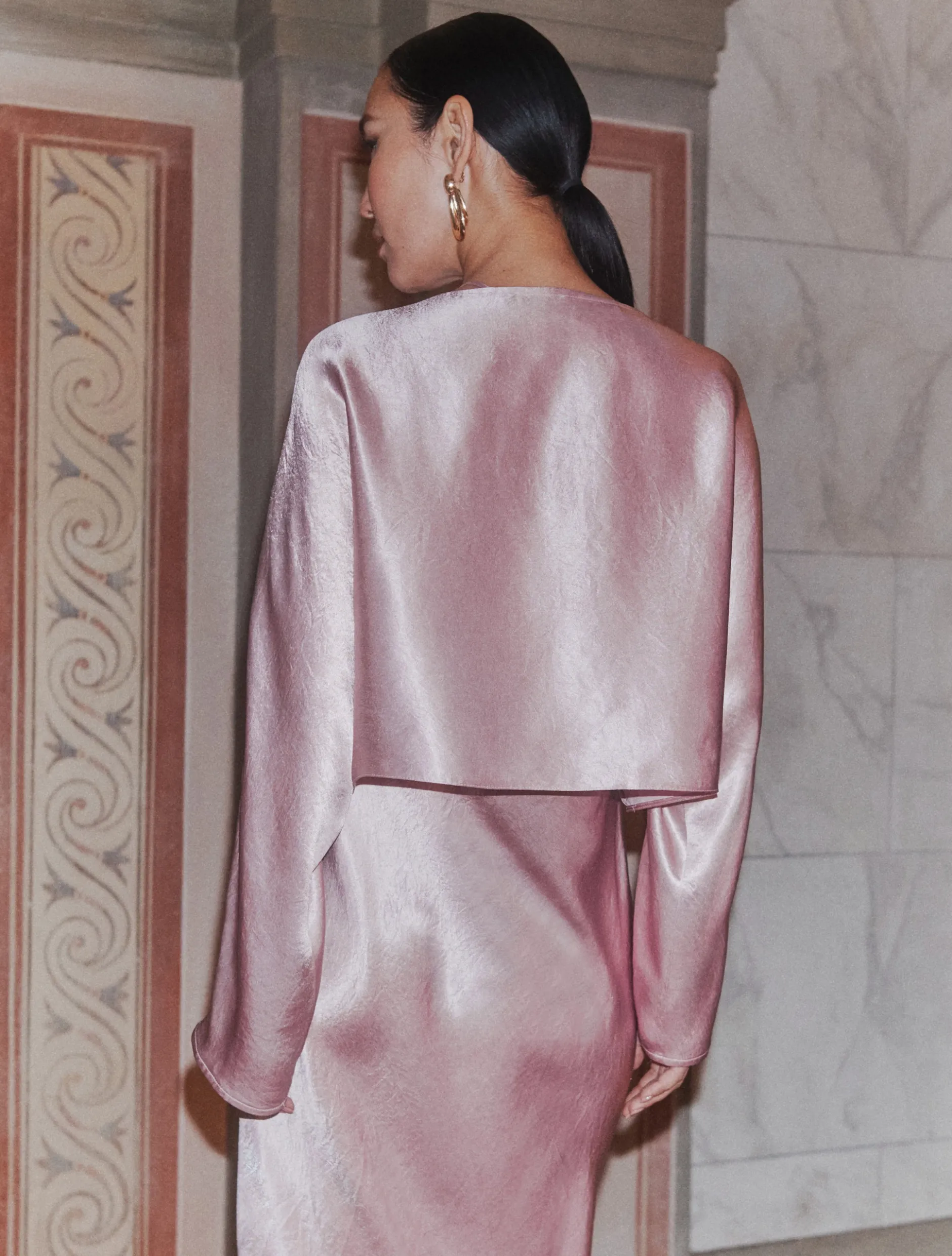 Blusa in raso leggero - ROSA