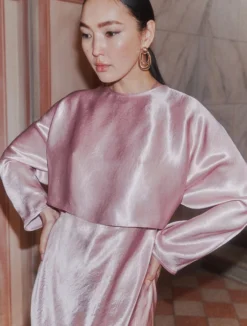 Blusa in raso leggero - ROSA