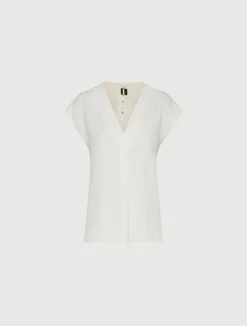 Blusa in satin fluido - BIANCO LANA