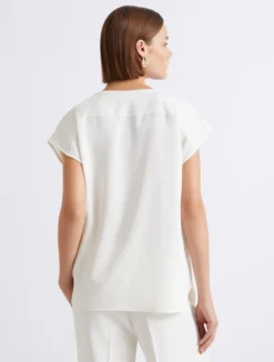 Blusa in satin fluido - BIANCO LANA