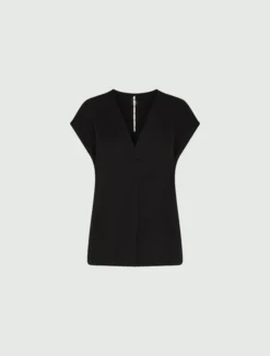 Blusa in satin fluido - NERO