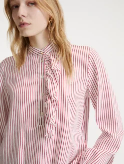 Blusa in twill - ROSSO