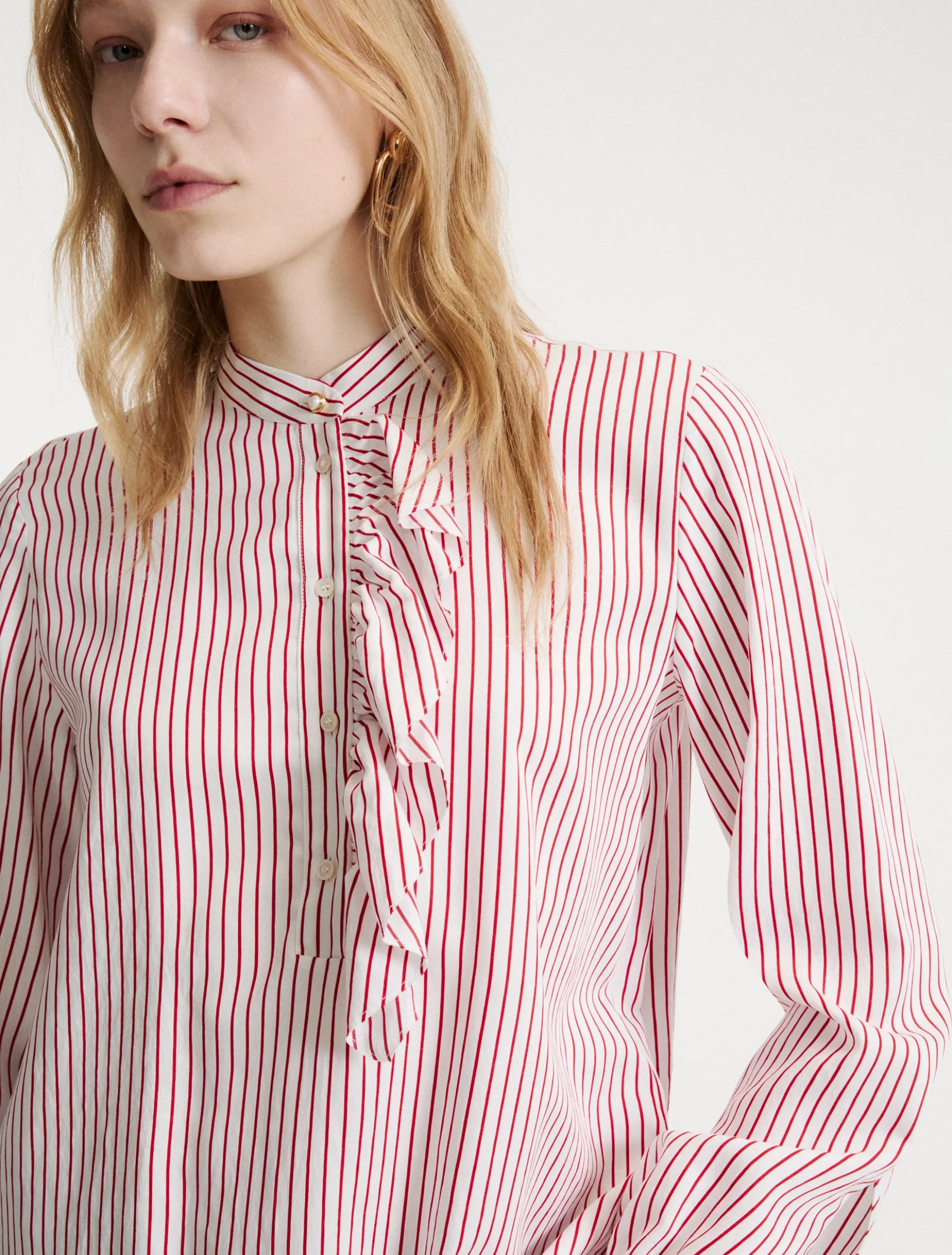 Blusa in twill - ROSSO