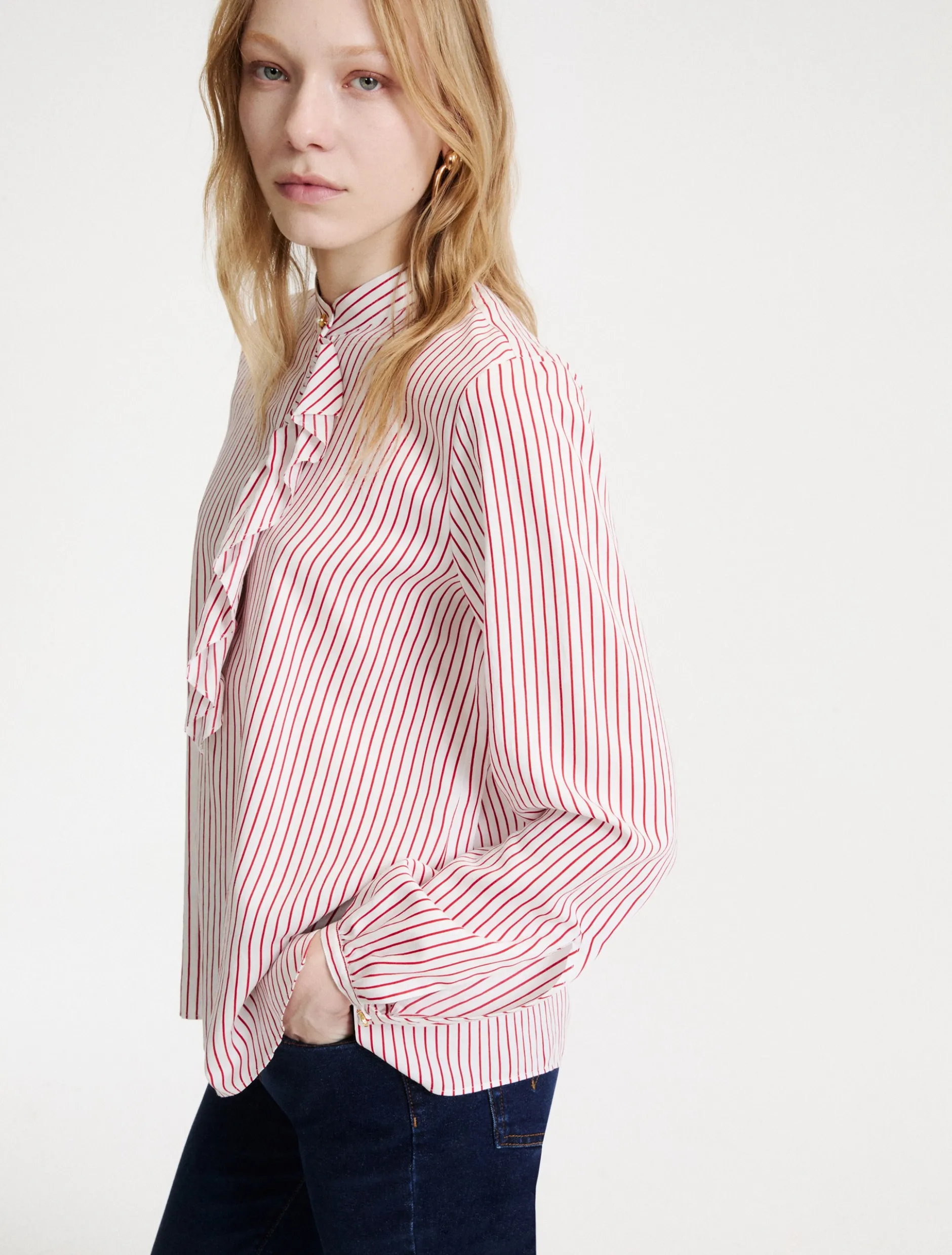 Blusa in twill - ROSSO