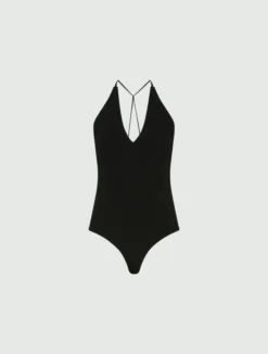 Body in maglia di viscosa - NERO
