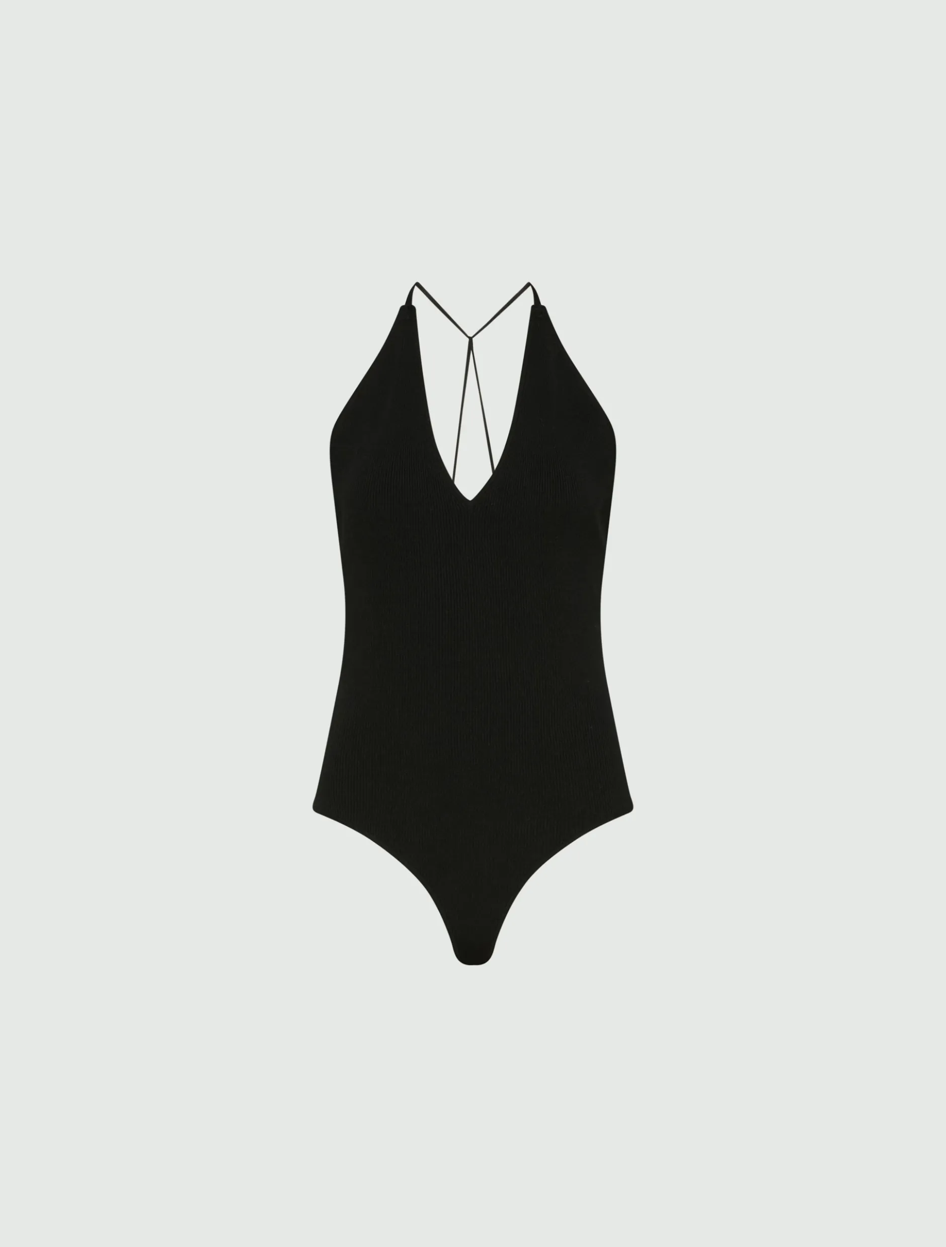 Body in maglia di viscosa - NERO